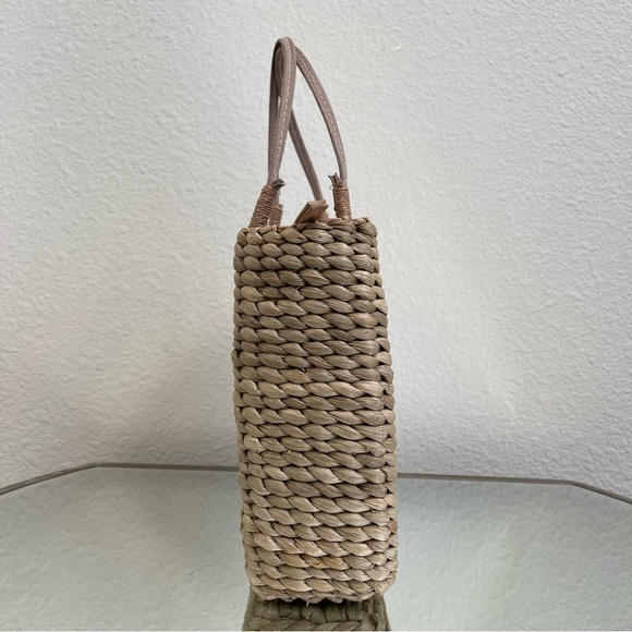 Vintage Y2K Beach Surf Volkswagen Bug Corn Husk Wicker Small Handbag Purse - Picture 7 of 13